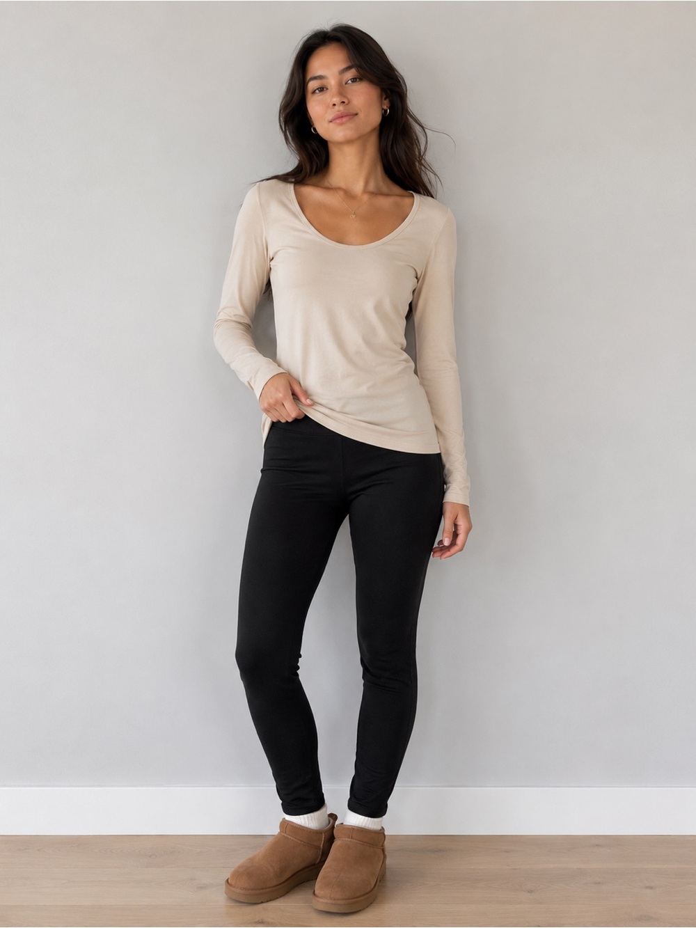 Catherine Malandrino Black Fleece Leggings
